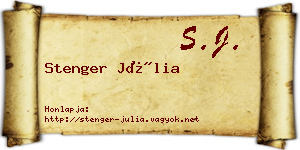 Stenger Júlia névjegykártya